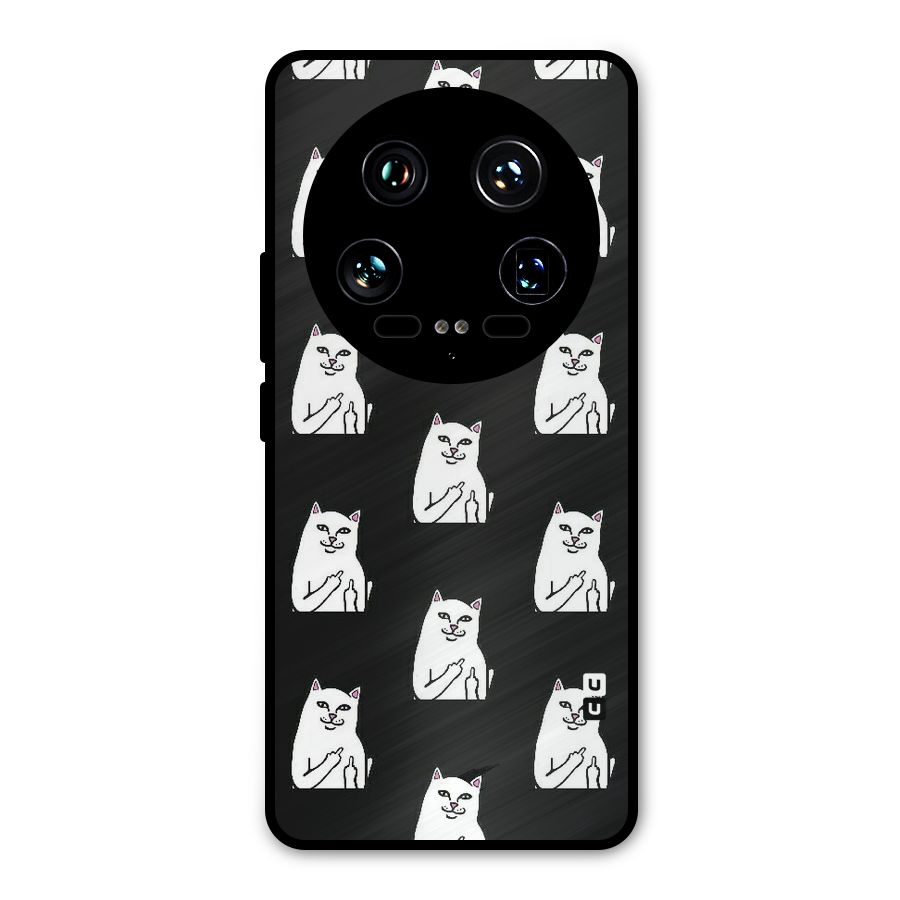 Chill Cat Pattern Metal Back Case for Xiaomi 14 Ultra