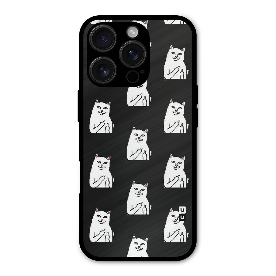 Chill Cat Pattern Metal Back Case for iPhone 16 Pro