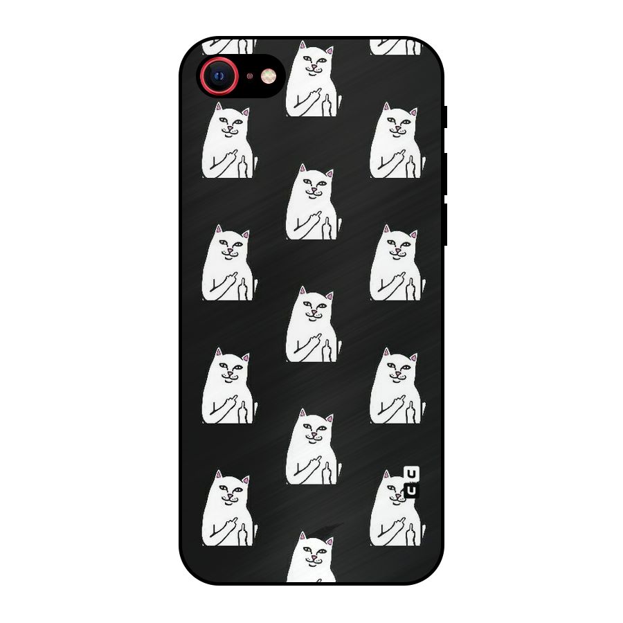 Chill Cat Pattern Metal Back Case for iPhone 7