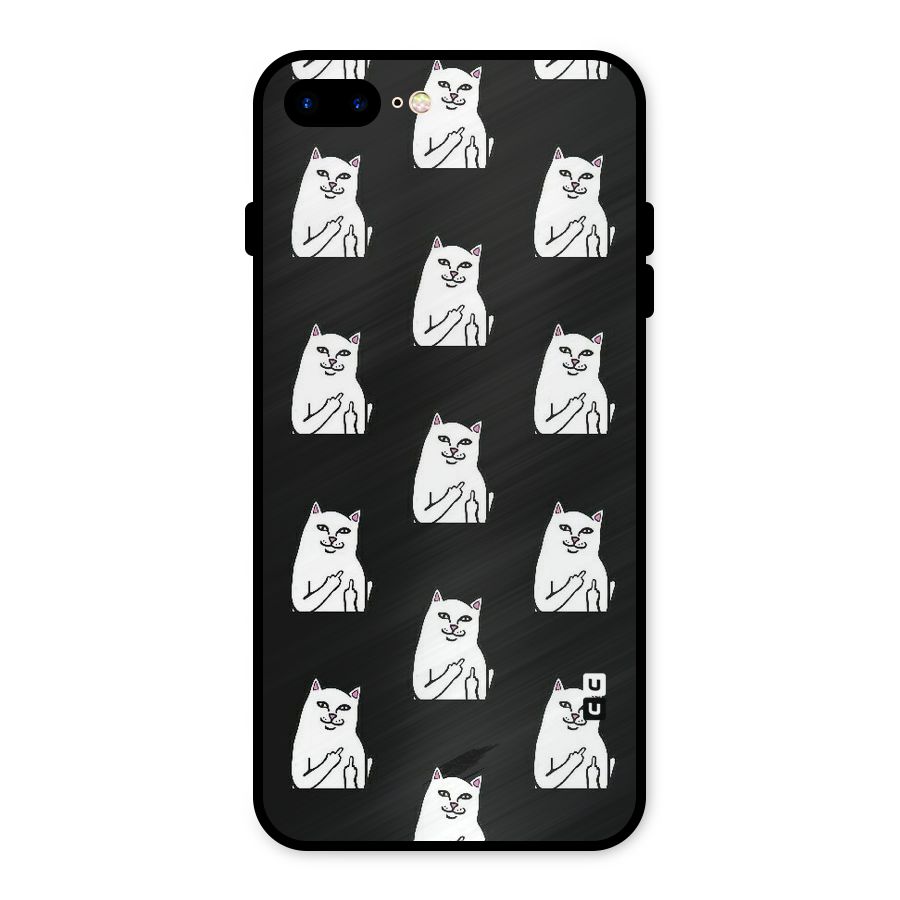 Chill Cat Pattern Metal Back Case for iPhone 8 Plus