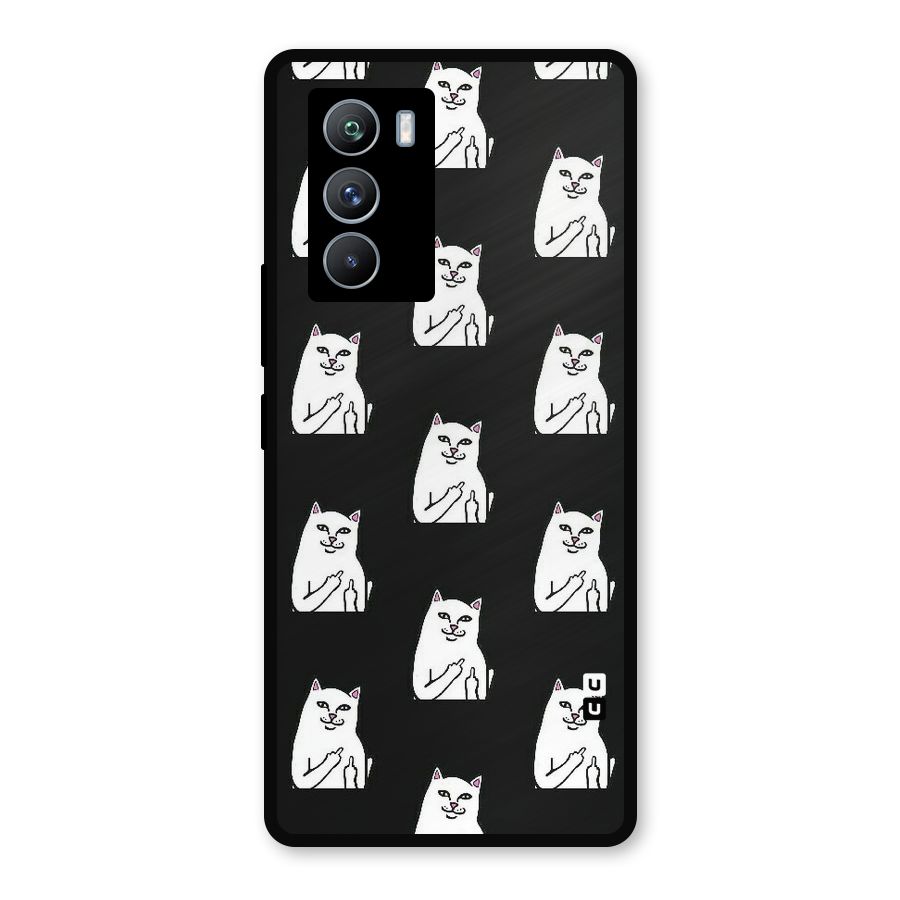 Chill Cat Pattern Metal Back Case for iQOO 9 SE