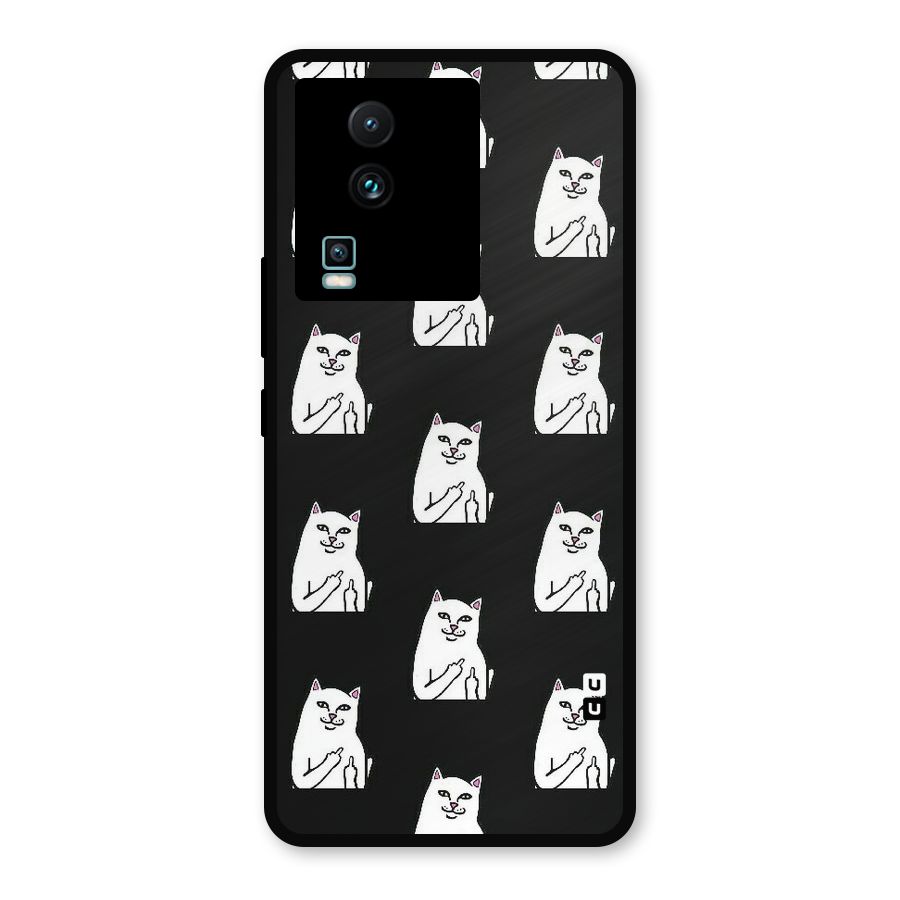 Chill Cat Pattern Metal Back Case for iQOO Neo 7 Pro