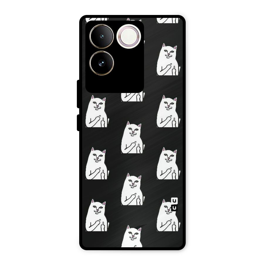 Chill Cat Pattern Metal Back Case for iQOO Z7 Pro
