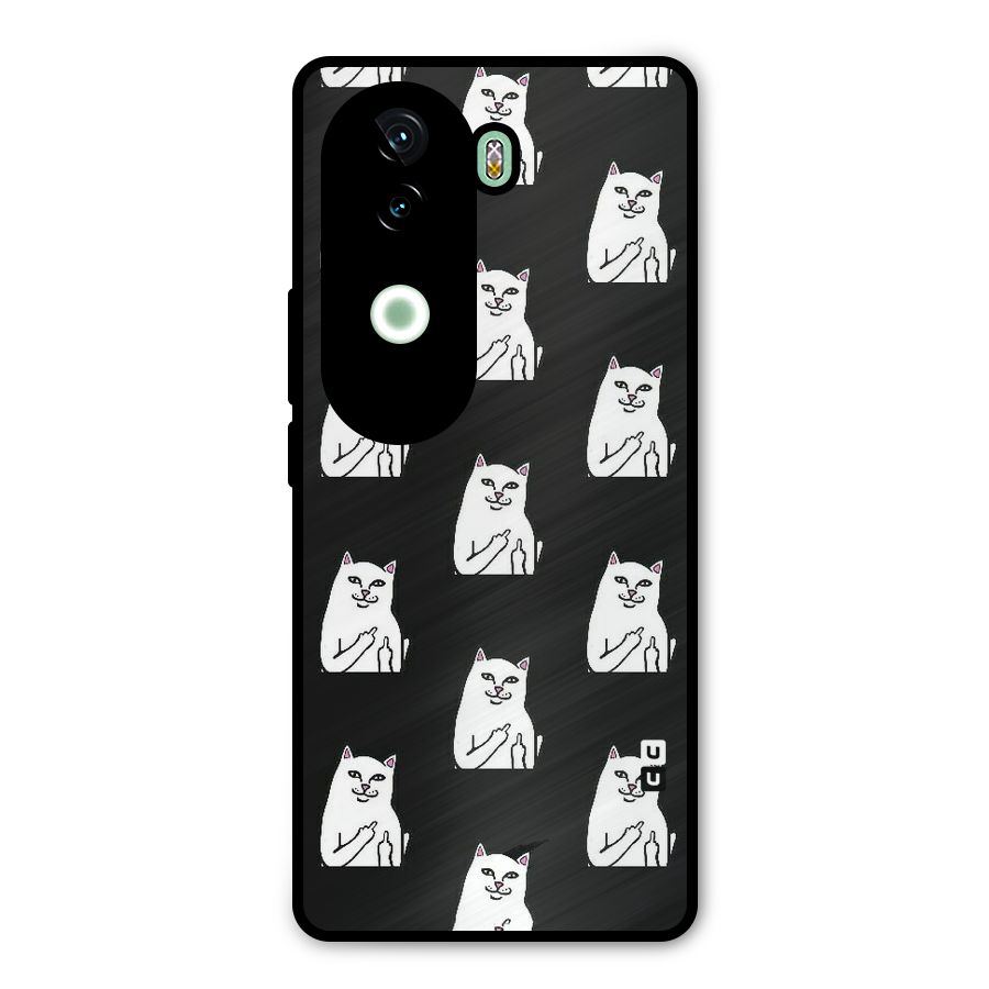 Chill Cat Pattern Metal Back Case for iQOO Z9s