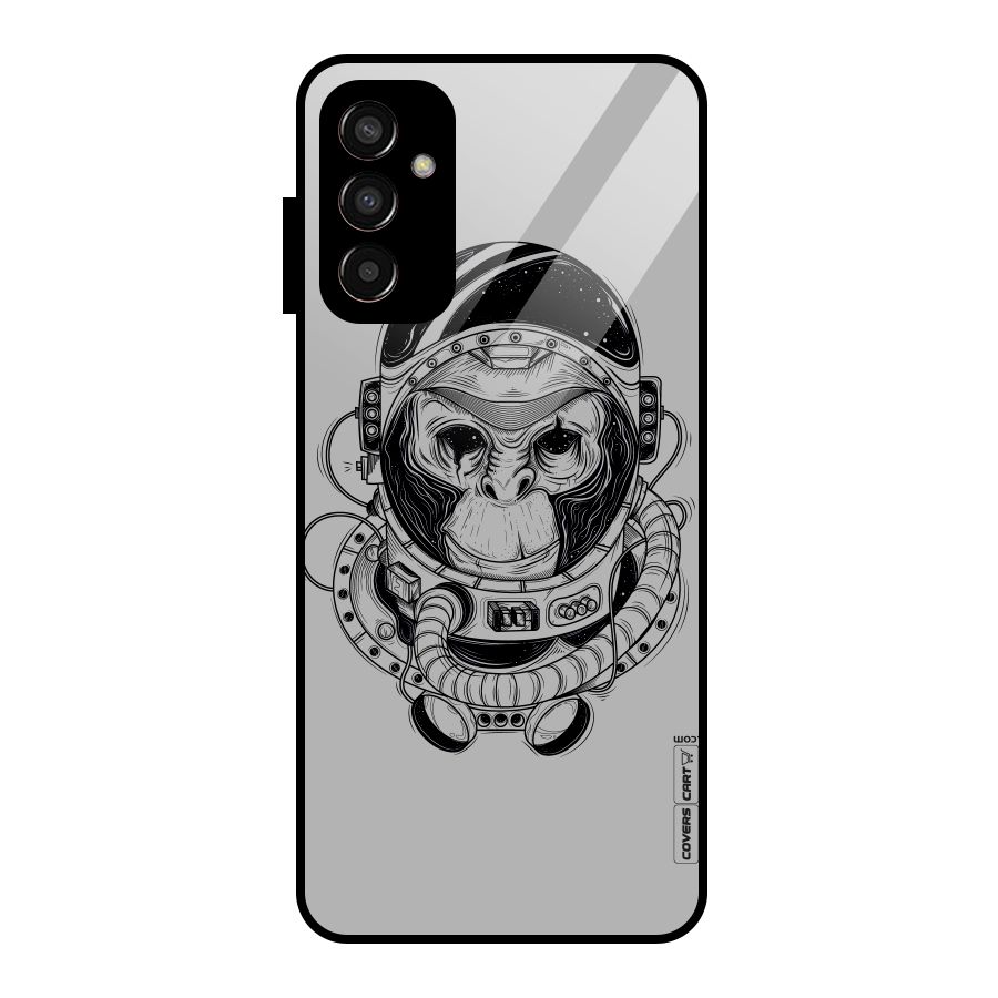 Chimpanzee Astronaut Glass Back Case for Galaxy F13