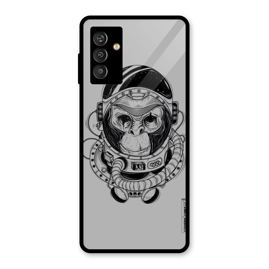 Chimpanzee Astronaut Glass Back Case for Galaxy M13