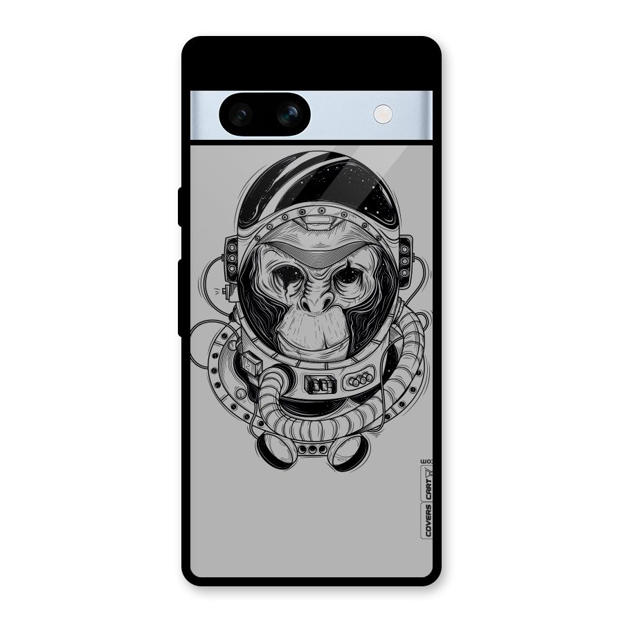 Chimpanzee Astronaut Glass Back Case for Google Pixel 7a