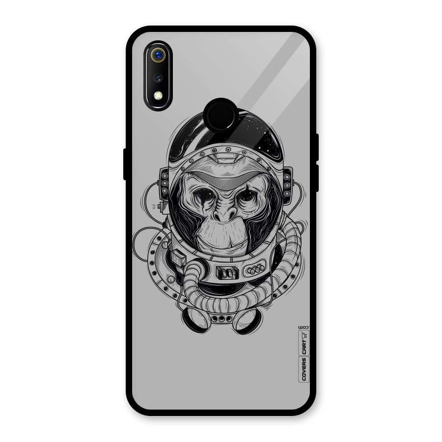 Chimpanzee Astronaut Glass Back Case for Realme 3i