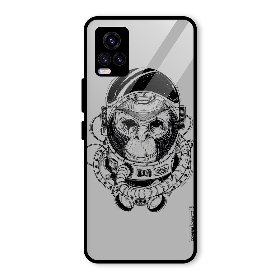 Chimpanzee Astronaut Glass Back Case for Vivo V20 2021