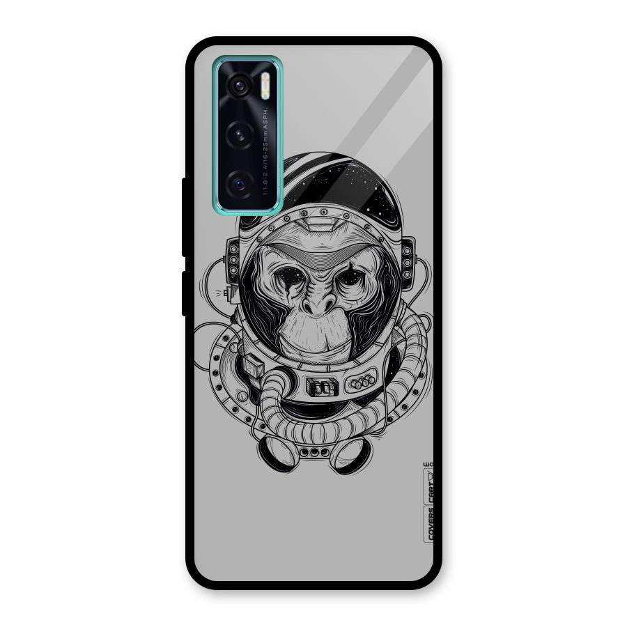 Chimpanzee Astronaut Glass Back Case for Vivo V20 SE