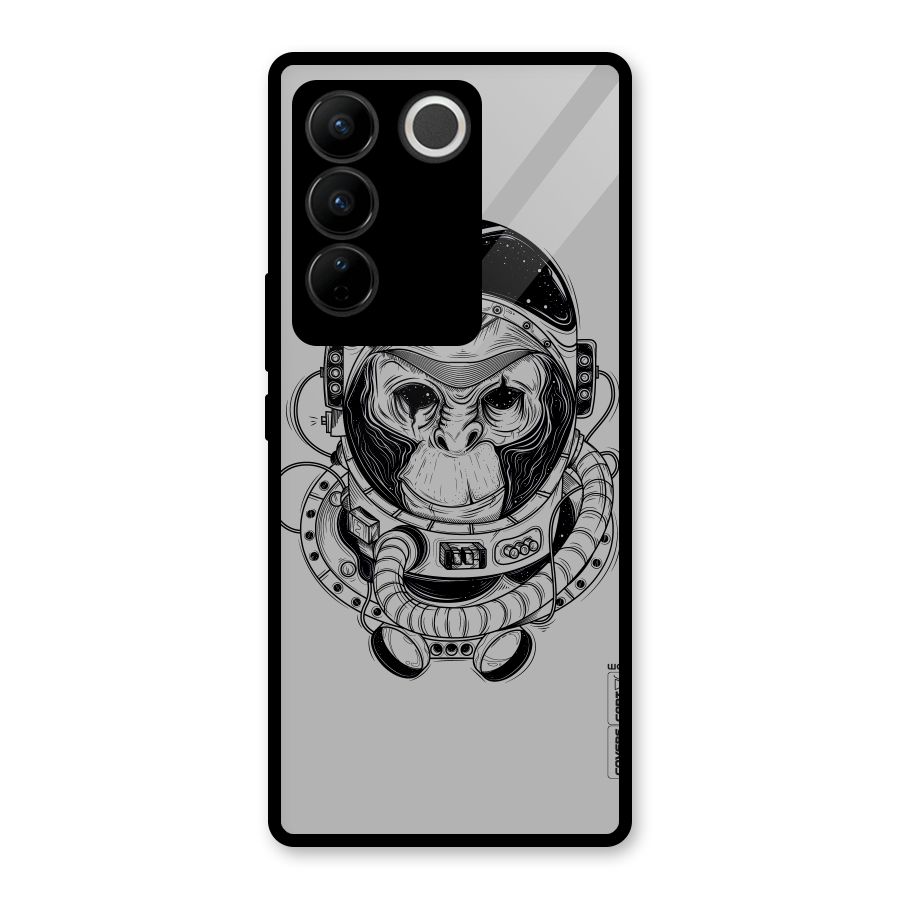 Chimpanzee Astronaut Glass Back Case for Vivo V27 Pro