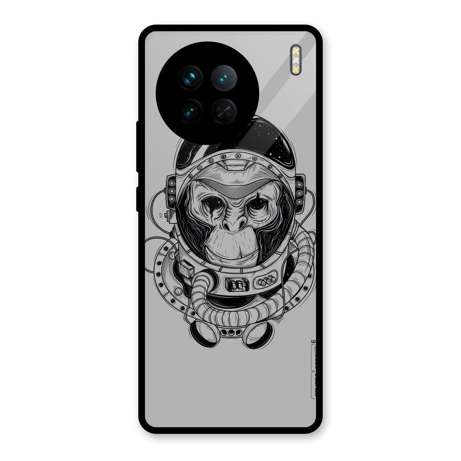Chimpanzee Astronaut Glass Back Case for Vivo X90