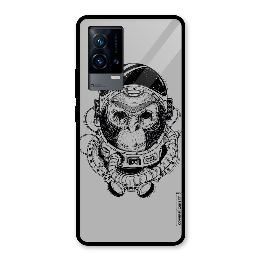 Chimpanzee Astronaut Glass Back Case for iQOO 9 5G