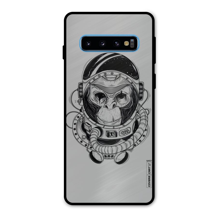 Chimpanzee Astronaut Metal Back Case for Galaxy S10