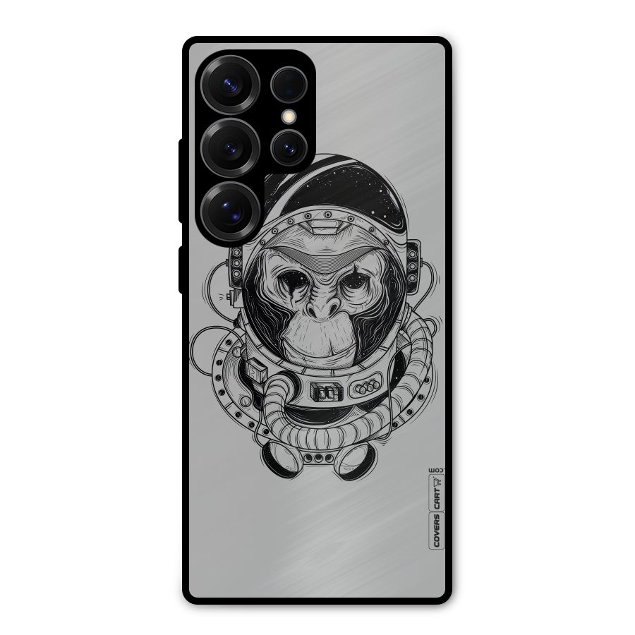 Chimpanzee Astronaut Metal Back Case for Galaxy S25 Ultra
