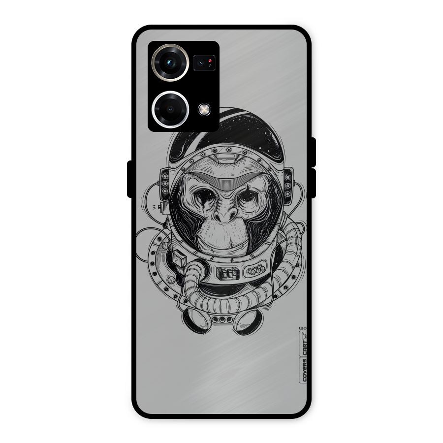 Chimpanzee Astronaut Metal Back Case for Oppo F21 Pro 4G