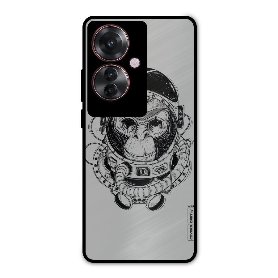 Chimpanzee Astronaut Metal Back Case for Oppo F25 Pro