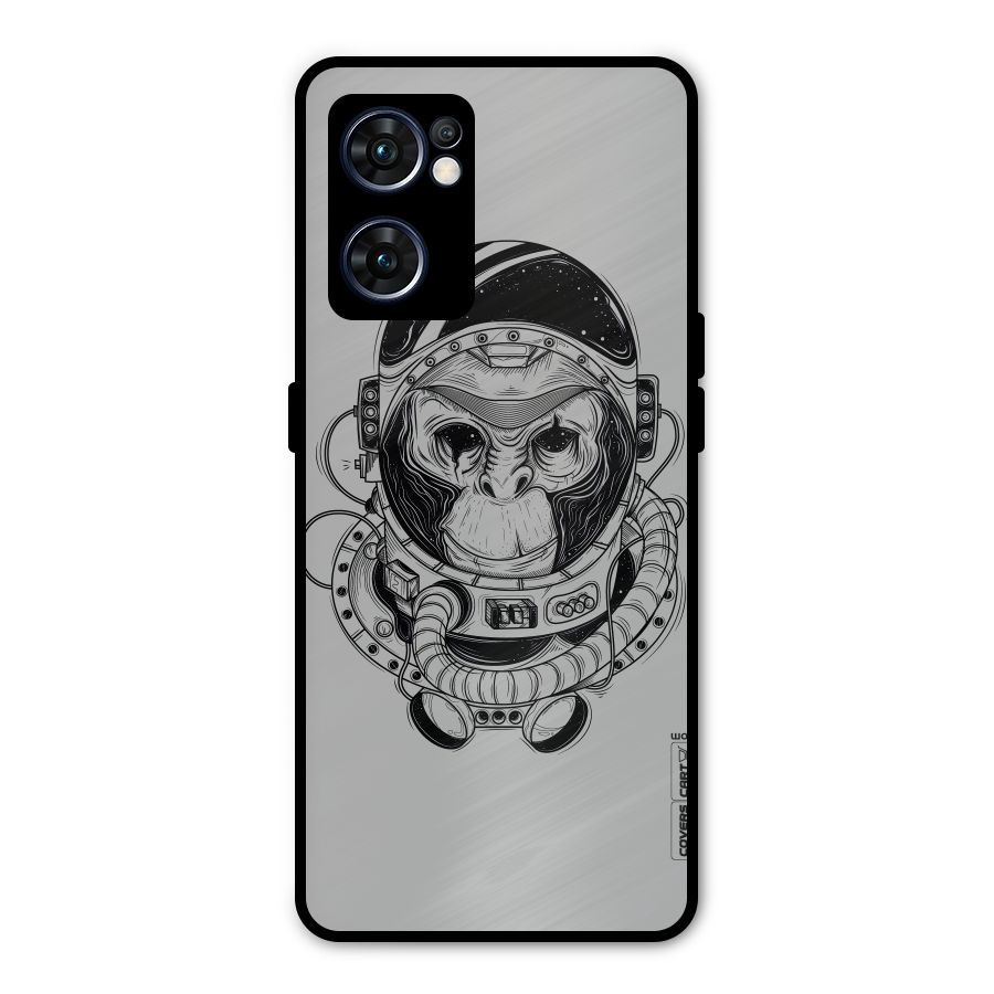 Chimpanzee Astronaut Metal Back Case for Oppo Reno7 5G