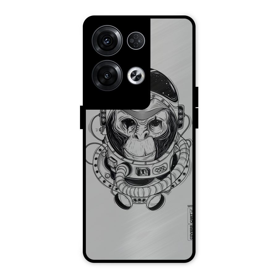 Chimpanzee Astronaut Metal Back Case for Oppo Reno8 Pro 5G