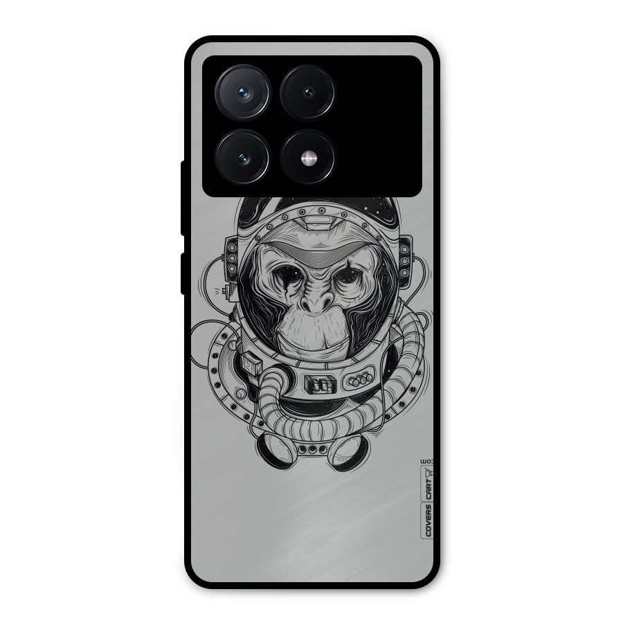 Chimpanzee Astronaut Metal Back Case for Poco X6 Pro