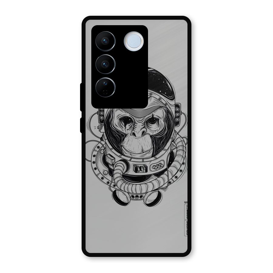 Chimpanzee Astronaut Metal Back Case for Vivo V27 Pro