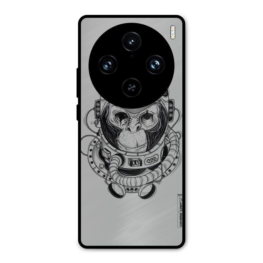 Chimpanzee Astronaut Metal Back Case for Vivo X100 Pro