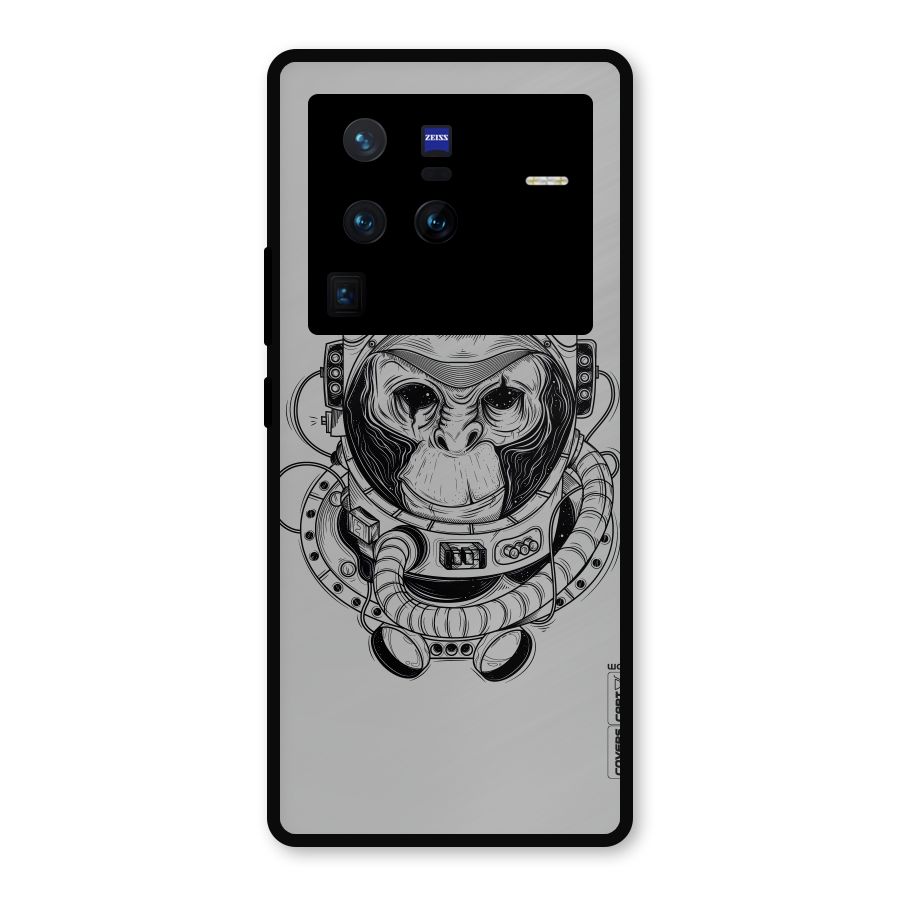 Chimpanzee Astronaut Metal Back Case for Vivo X80 Pro