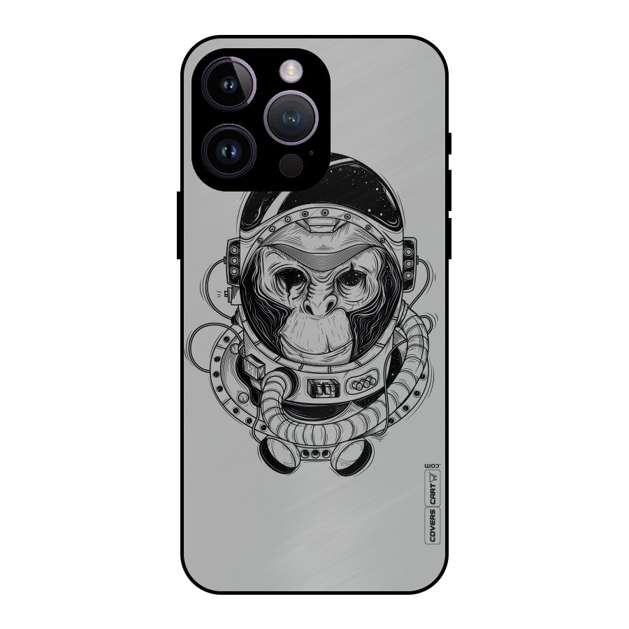 Chimpanzee Astronaut Metal Back Case for iPhone 14 Pro Max