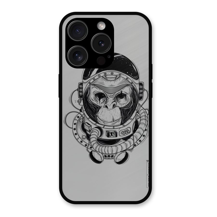 Chimpanzee Astronaut Metal Back Case for iPhone 15 Pro
