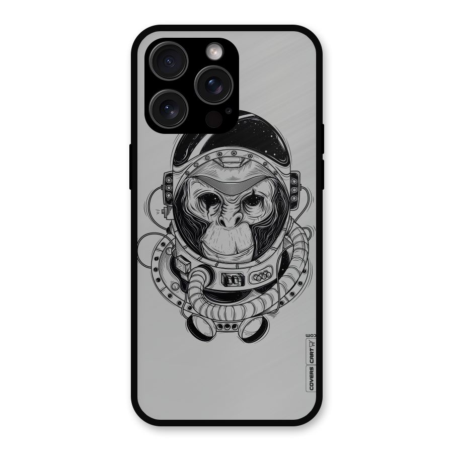 Chimpanzee Astronaut Metal Back Case for iPhone 15 Pro Max