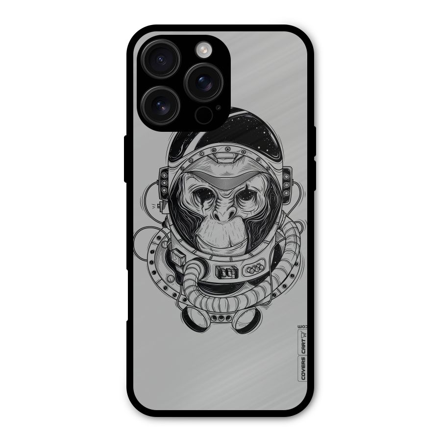 Chimpanzee Astronaut Metal Back Case for iPhone 16 Pro Max
