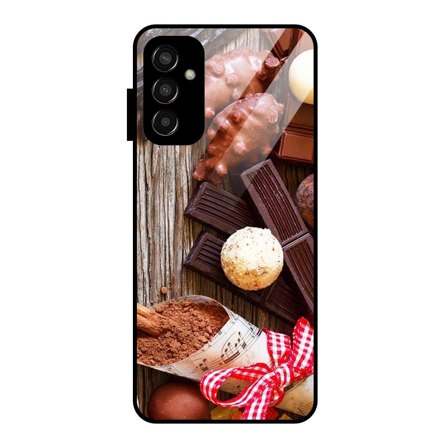 Chocolate Candies Glass Back Case for Galaxy F13