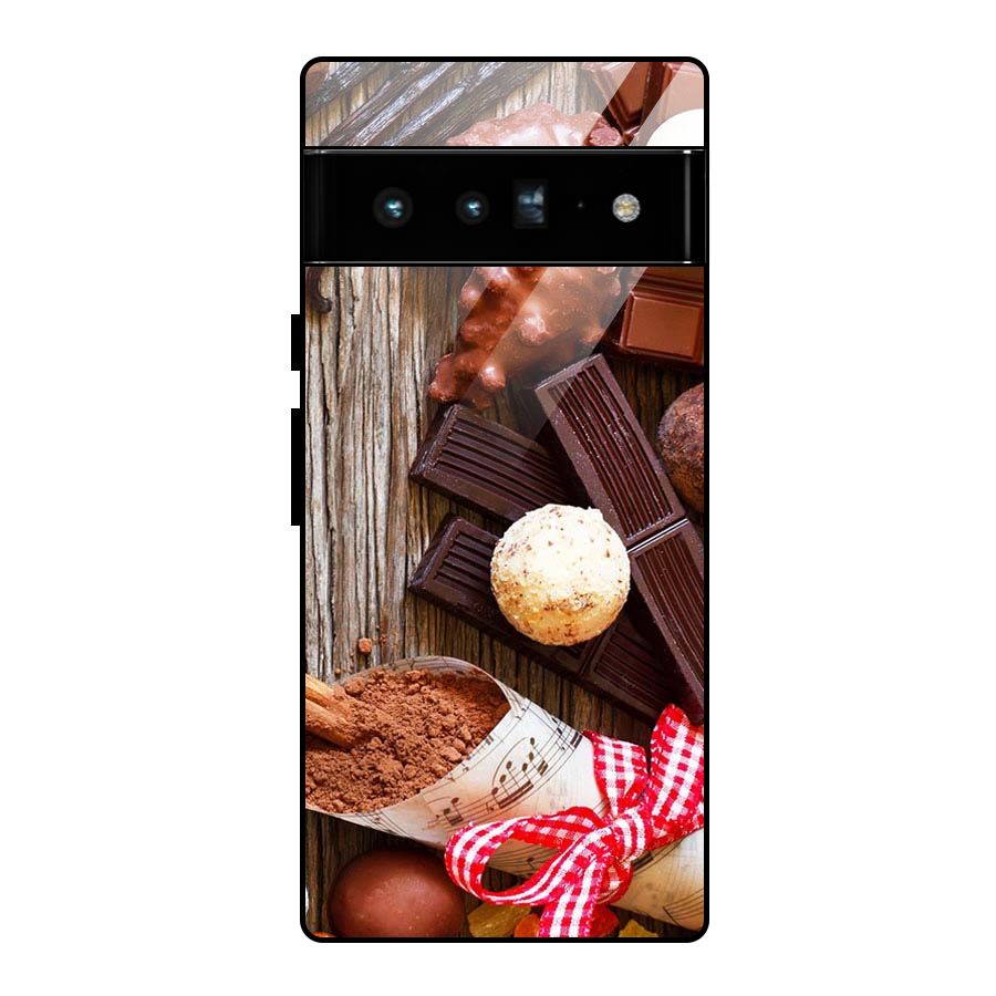 Chocolate Candies Glass Back Case for Google Pixel 6 Pro