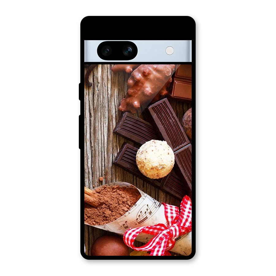 Chocolate Candies Glass Back Case for Google Pixel 7a