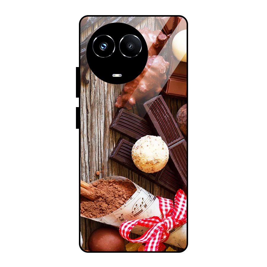Chocolate Candies Glass Back Case for Realme Narzo 60X