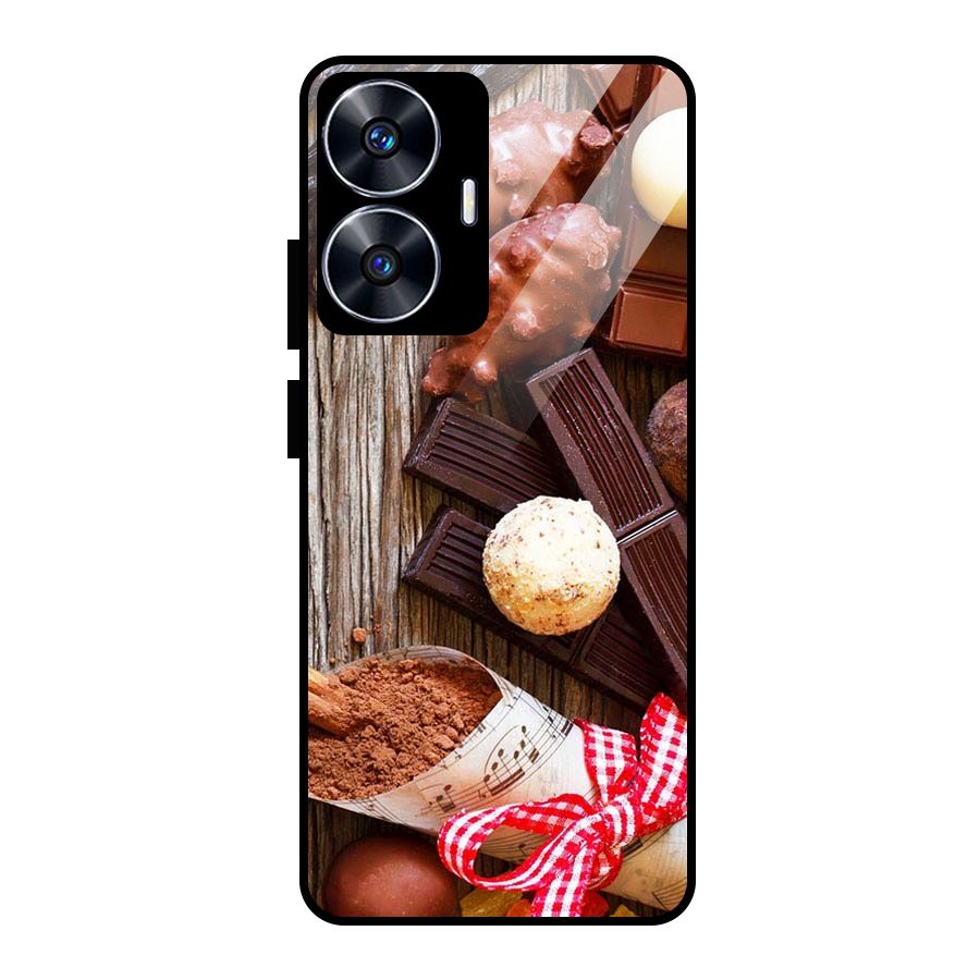 Chocolate Candies Glass Back Case for Realme Narzo N55
