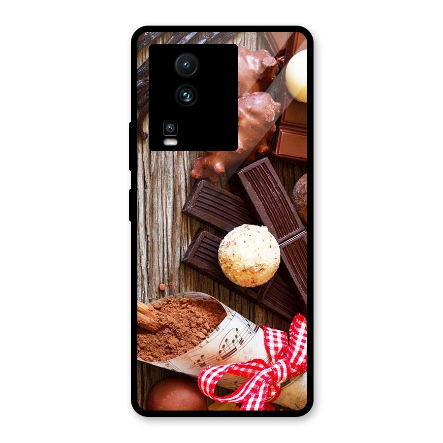 Chocolate Candies Glass Back Case for Vivo iQOO Neo 7