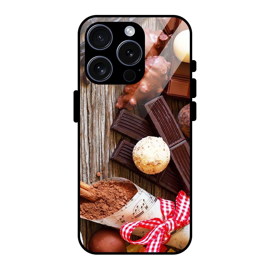 Chocolate Candies Glass Back Case for iPhone 15 Pro