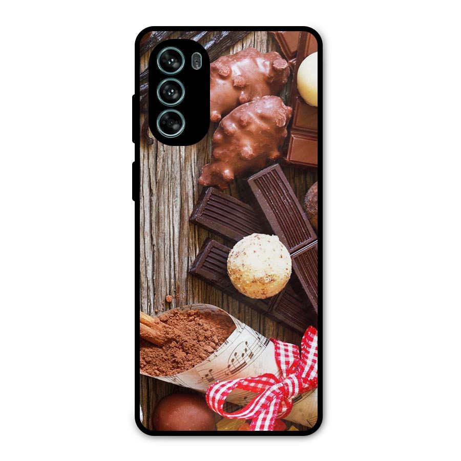 Chocolate Candies Metal Back Case for Moto G62