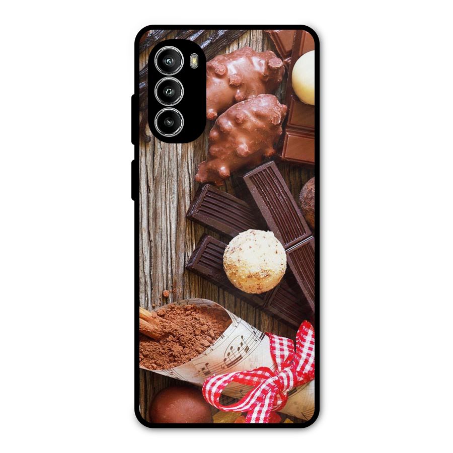 Chocolate Candies Metal Back Case for Moto G82