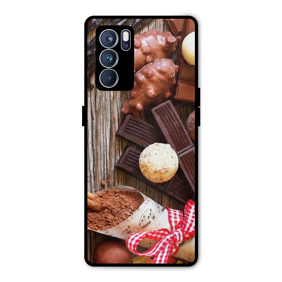 Chocolate Candies Metal Back Case for Oppo Reno6 Pro 5G