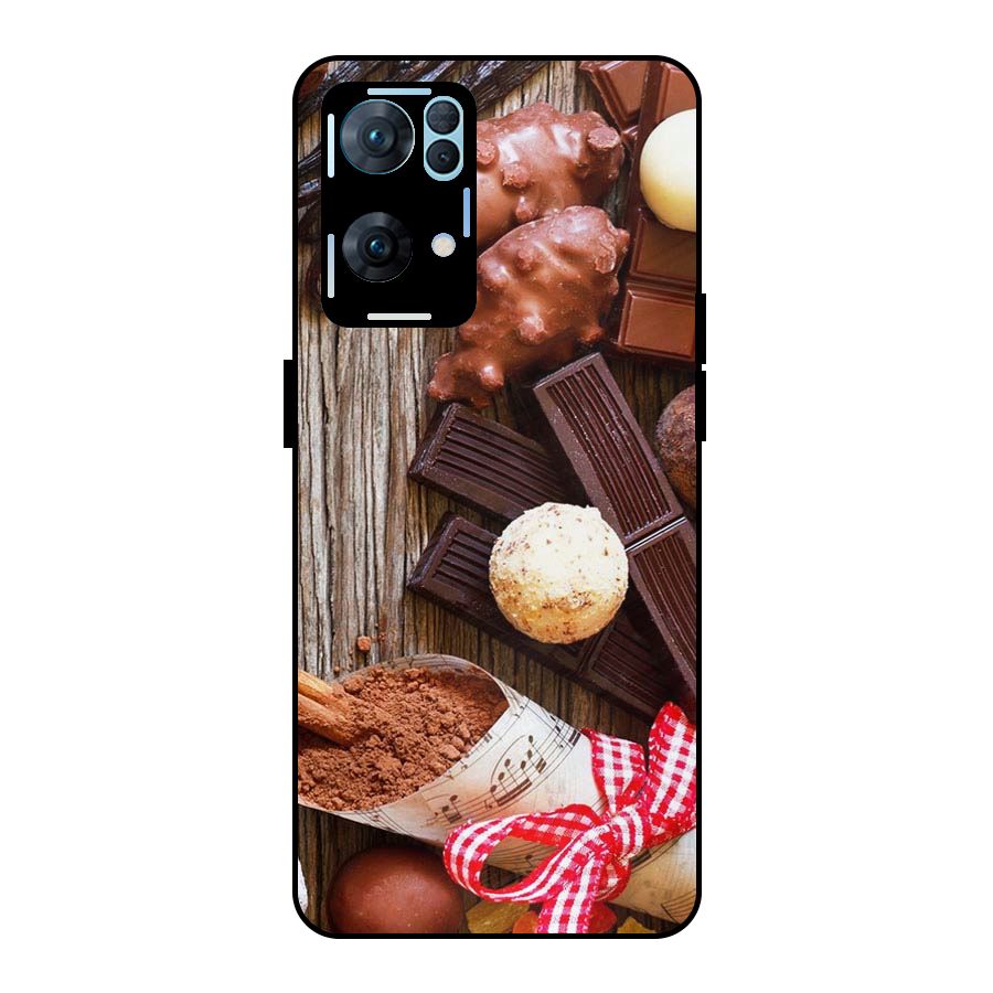 Chocolate Candies Metal Back Case for Oppo Reno7 Pro 5G