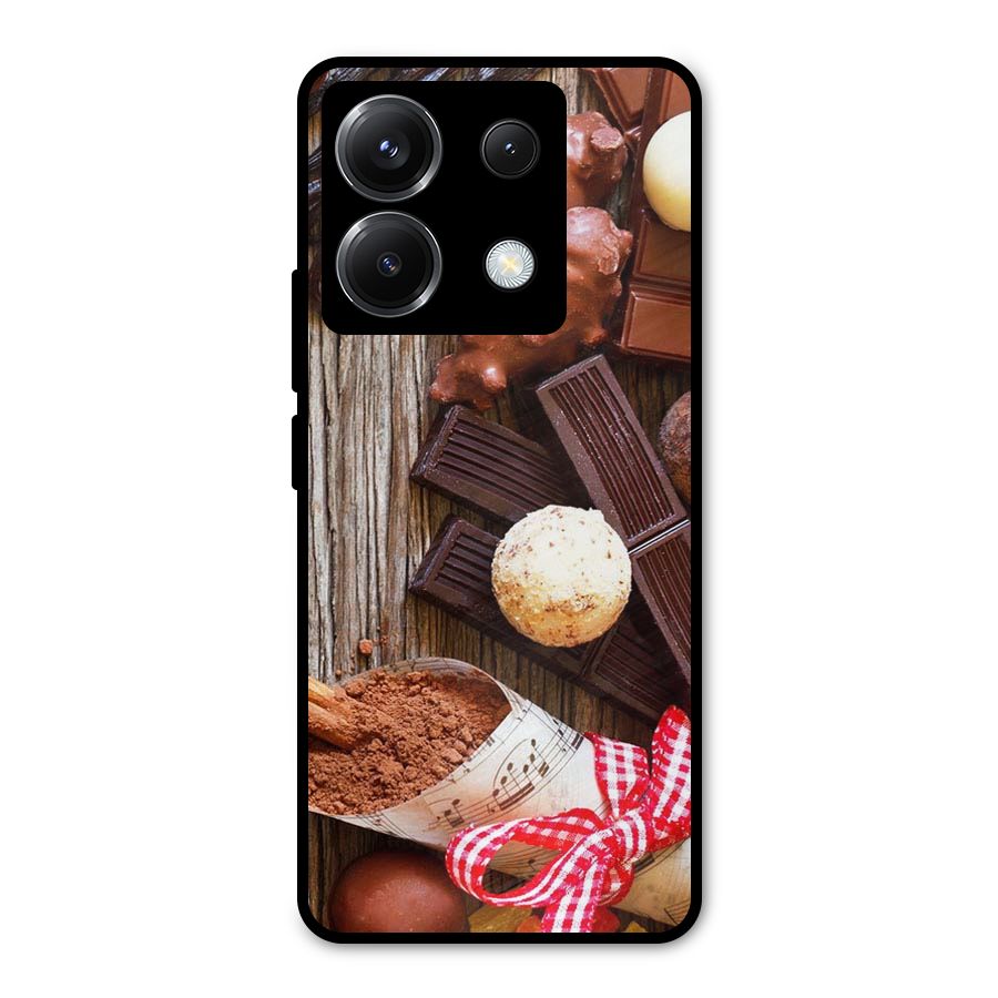 Chocolate Candies Metal Back Case for Poco X6