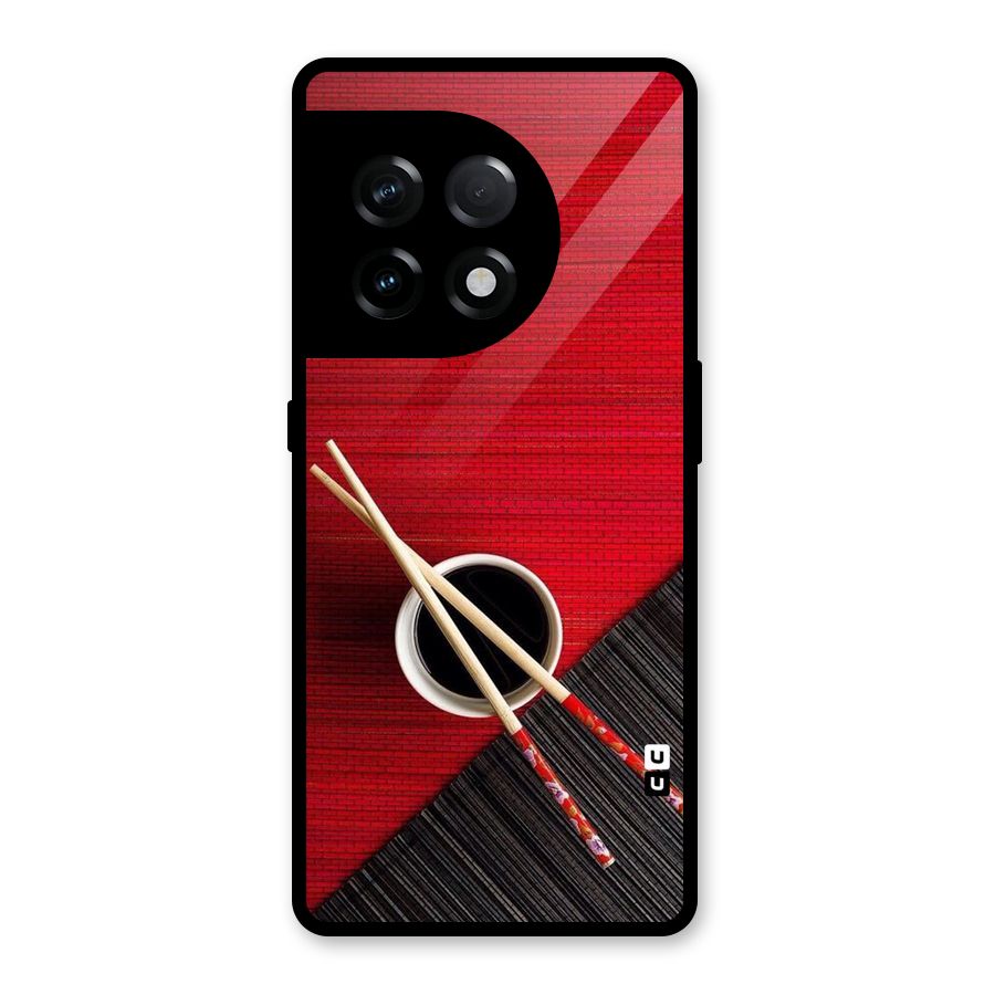 Chopstick Design Glass Back Case for OnePlus 11R
