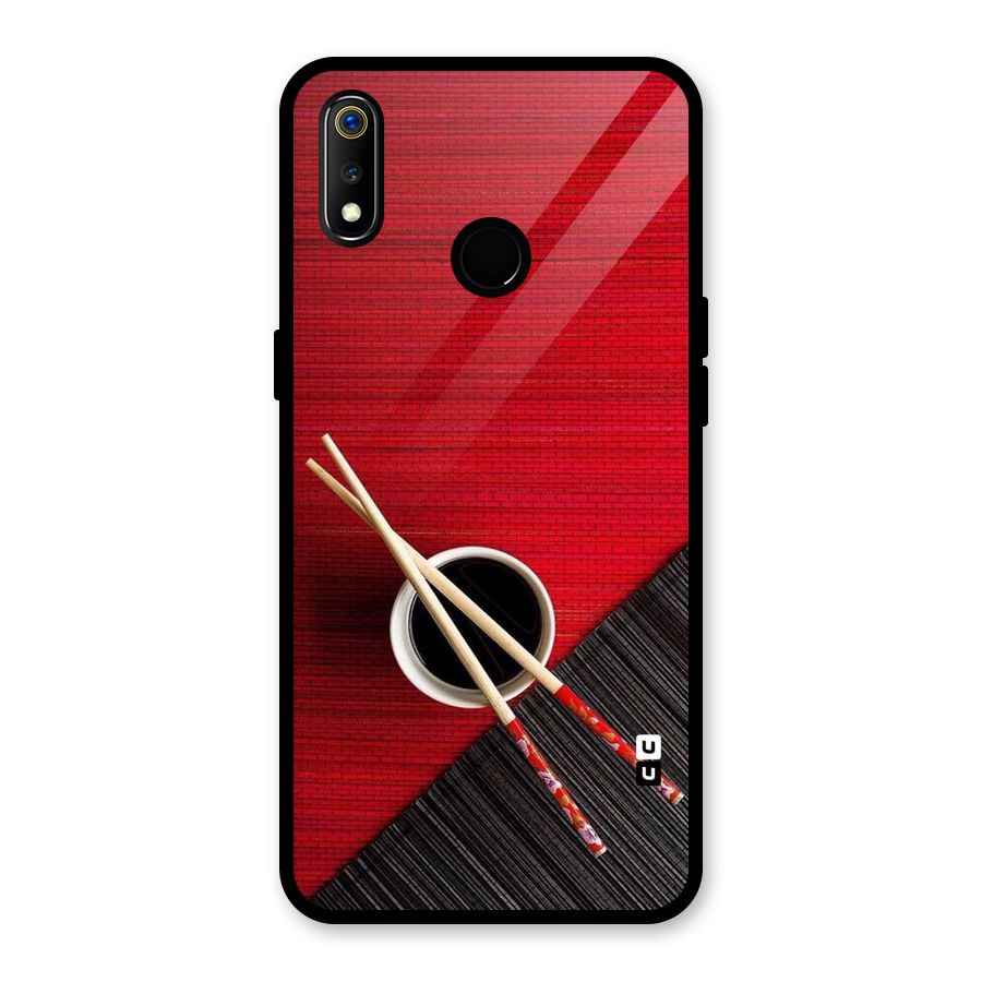 Chopstick Design Glass Back Case for Realme 3i