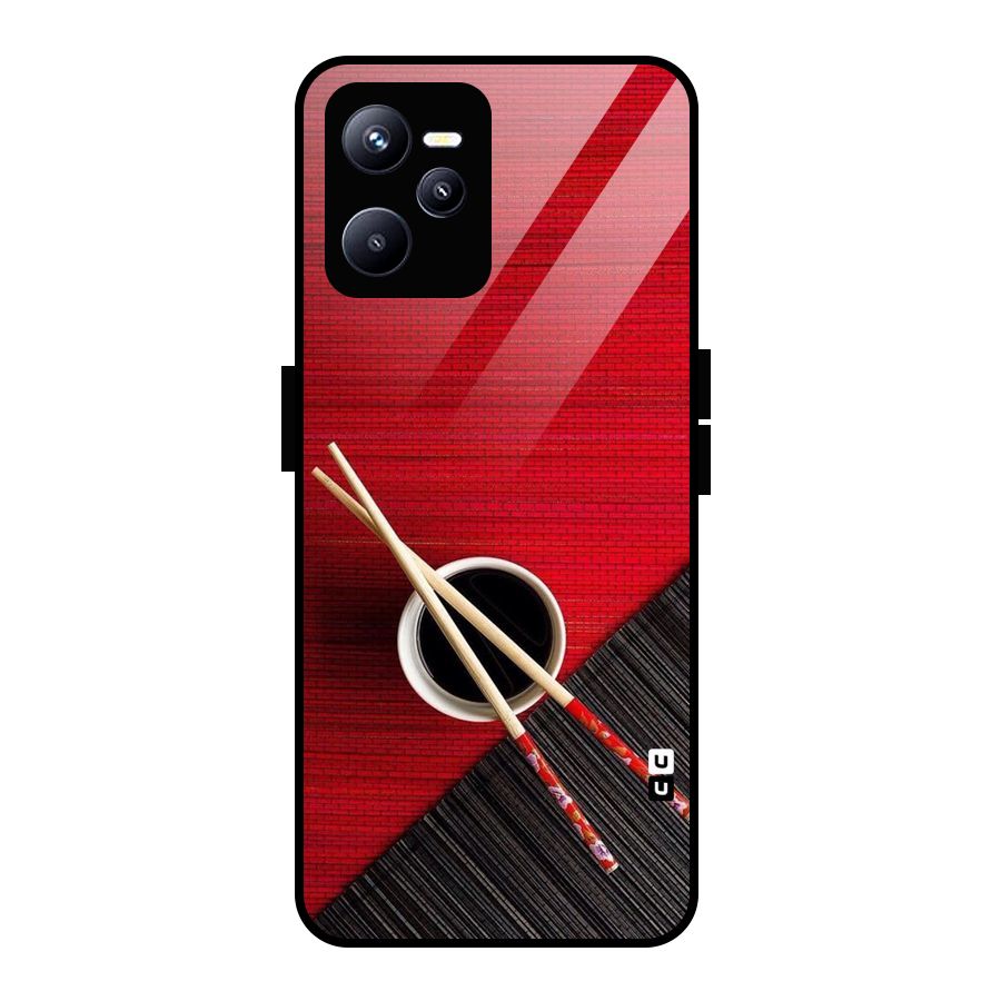 Chopstick Design Glass Back Case for Realme C35