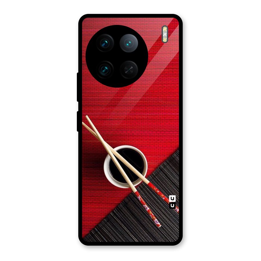 Chopstick Design Glass Back Case for Vivo X90 Pro