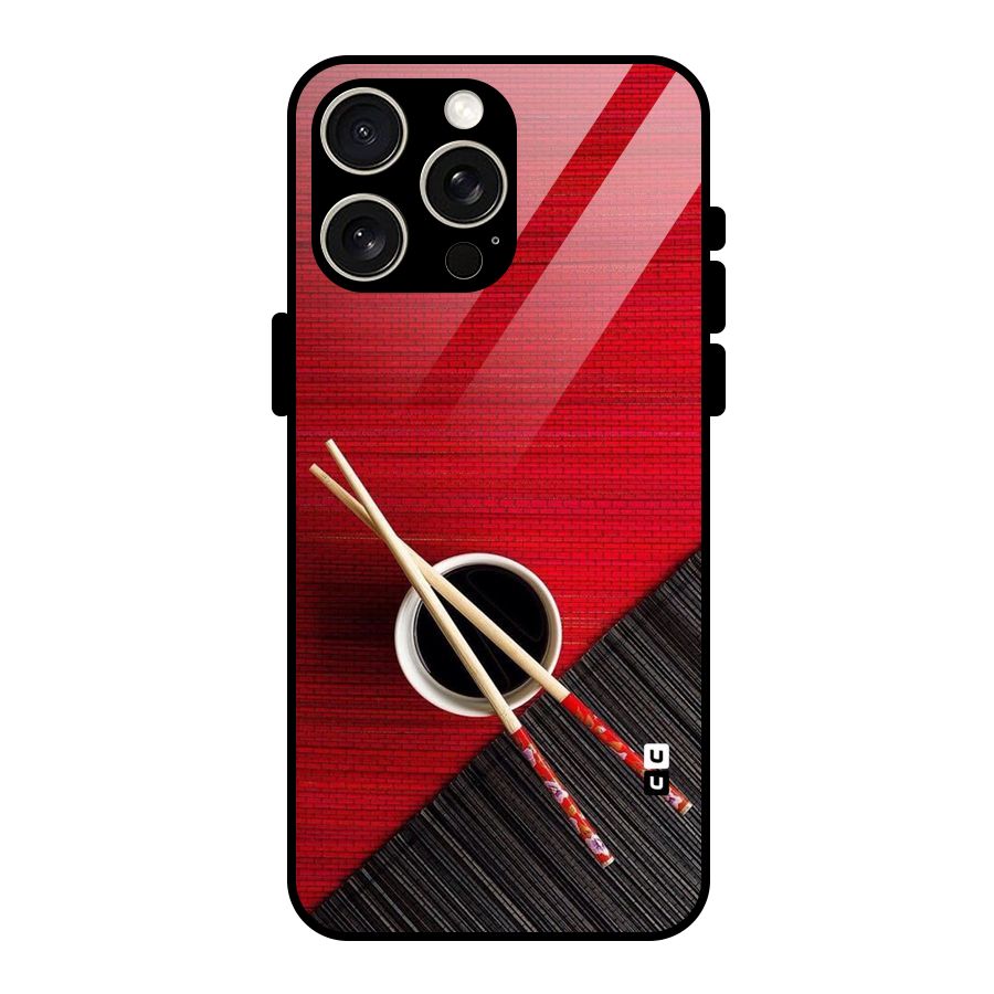 Chopstick Design Glass Back Case for iPhone 15 Pro Max