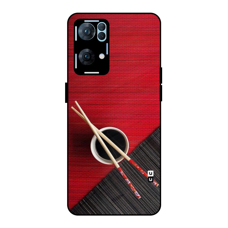 Chopstick Design Metal Back Case for Oppo Reno7 Pro 5G