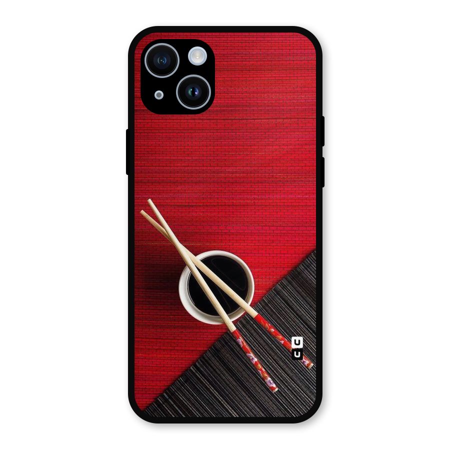 Chopstick Design Metal Back Case for iPhone 14